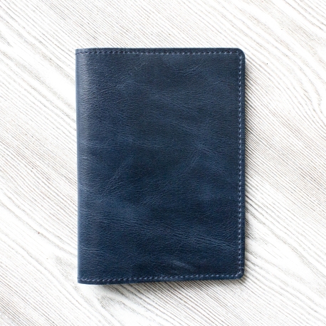 Фотография 6: Обложка синяя, из натуральной кожи, для паспорта "Атлантика"