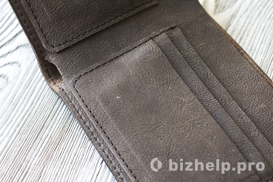 Фотография 5: Мужское коричневое портмоне из натуральной кожи "Кора дуба"