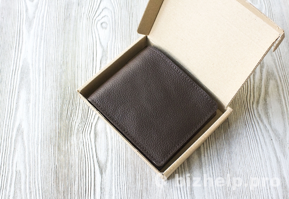 Фотография 6: Мужское коричневое портмоне из натуральной кожи "Кора дуба"