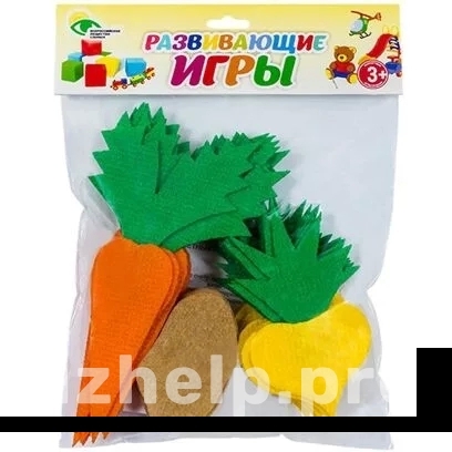 Фотография 1: Игра-пособие для детей 3+ "Счетный материал №1 (морковь, репа, картошка)"