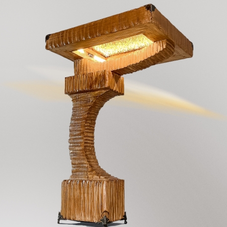Фото: Декоративный интерьерный светильник из натурального дерева ручной работы "Моно"