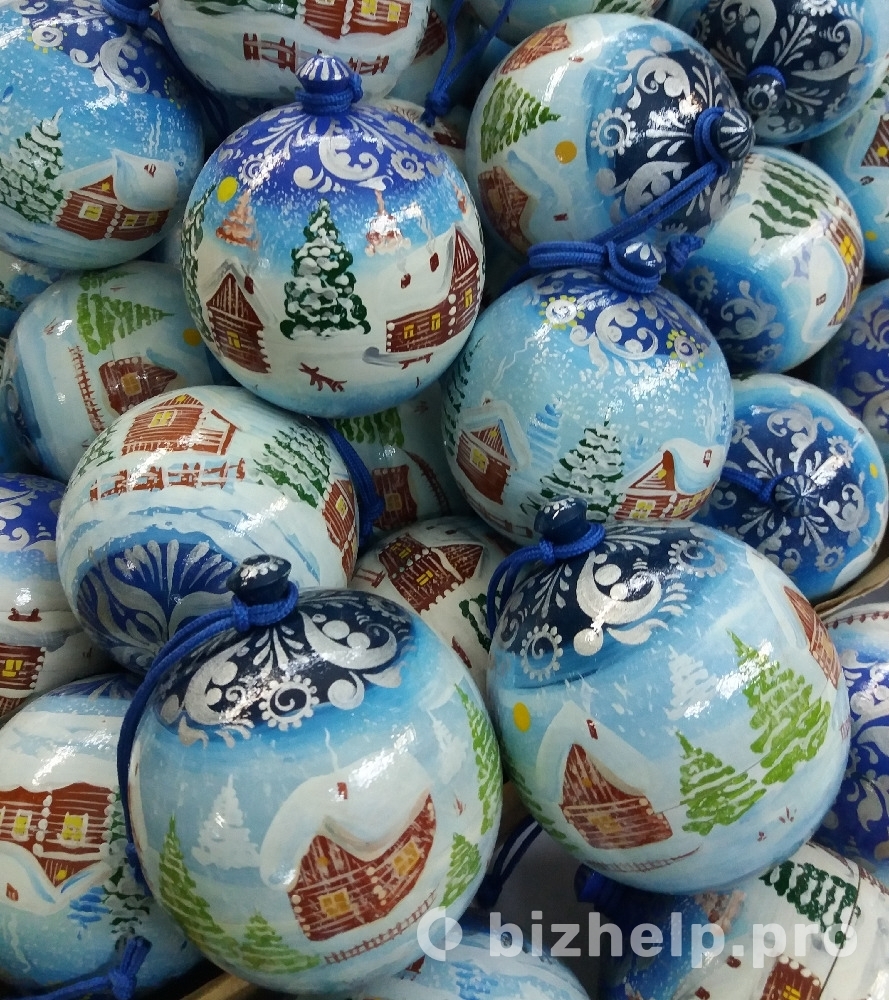 Фотография 1: Новогодний сувенир | Деревянный шар | Шар - футляр | Ручная работа | Зима
