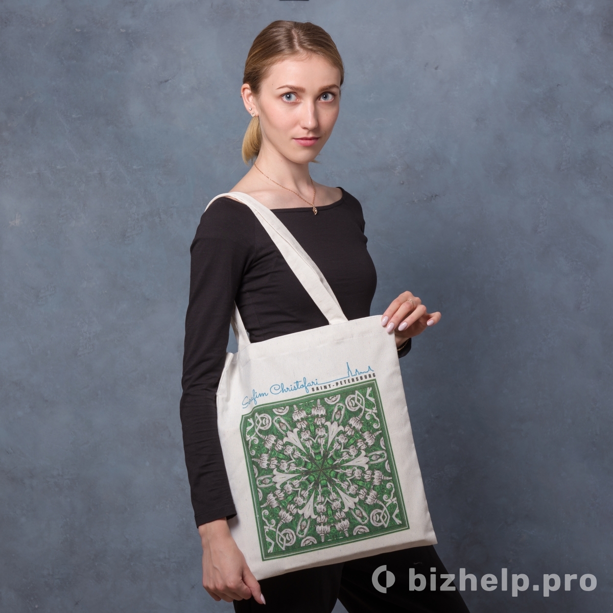 Фотография 3: Тканевая женская сумка шоппер
