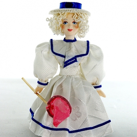 Фотография 1: Кукла Девочка в матросском костюме с сачком в руке