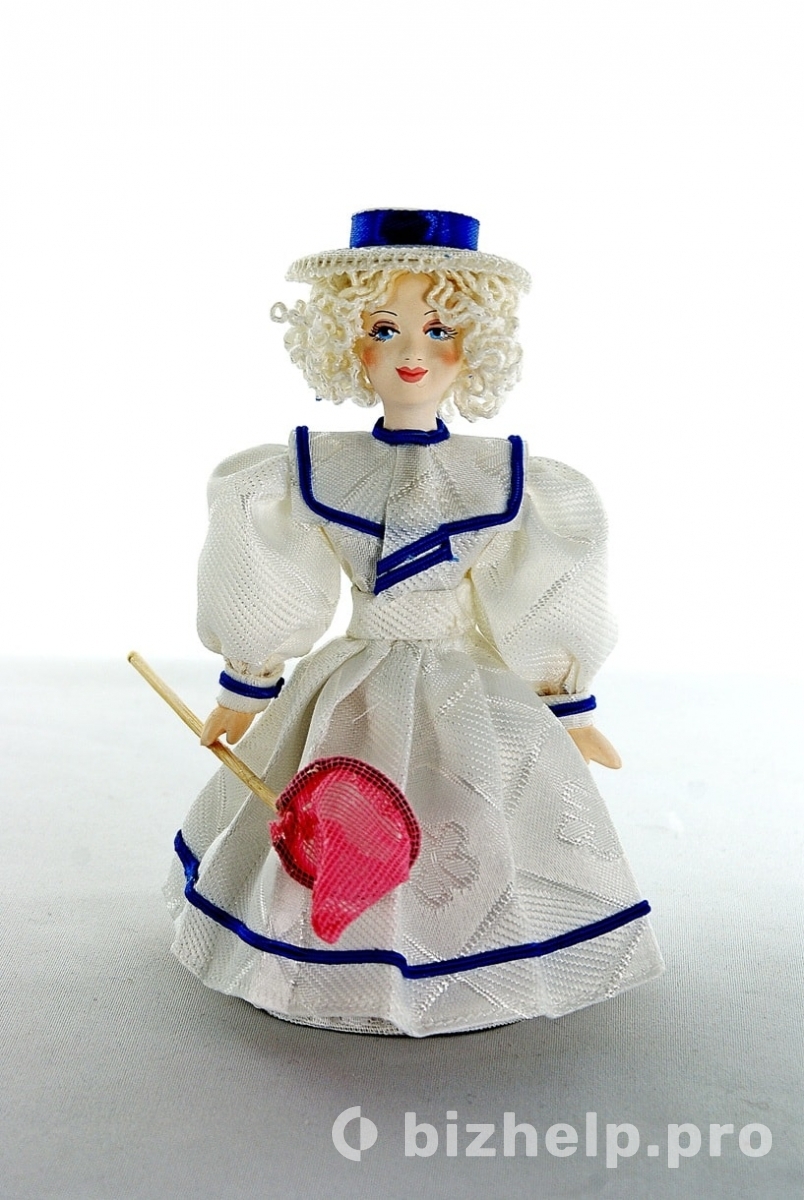 Фотография 1: Кукла Девочка в матросском костюме с сачком в руке