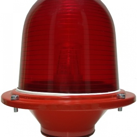 Фотография 1: Светосигнальный прибор ЗОМ красный в комплекте со светодиодной лампой 12-85В / 85-240В AC/DC