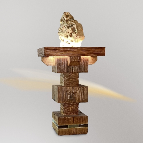Фотография 1: Декоративный интерьерный светильник из натурального дерева ручной работы "Евпатория"