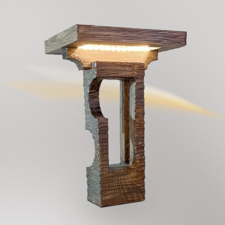 Фотография 1: Декоративный интерьерный светильник из натурального дерева ручной работы "Трио"