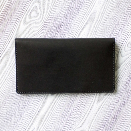 Фотография 4: Мужское черное портмоне из натуральной кожи "Графит"