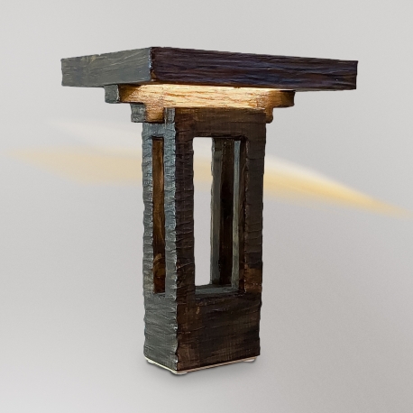 Фотография 1: Декоративный интерьерный светильник из натурального дерева ручной работы "Квадро 2"