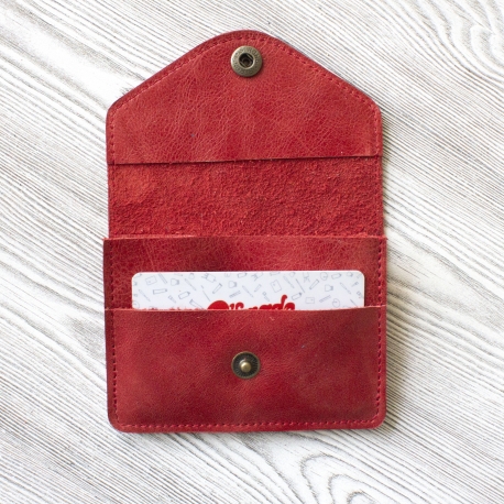 Фотография 5: Красный  женский кошелек для мелочи и пластиковых карт