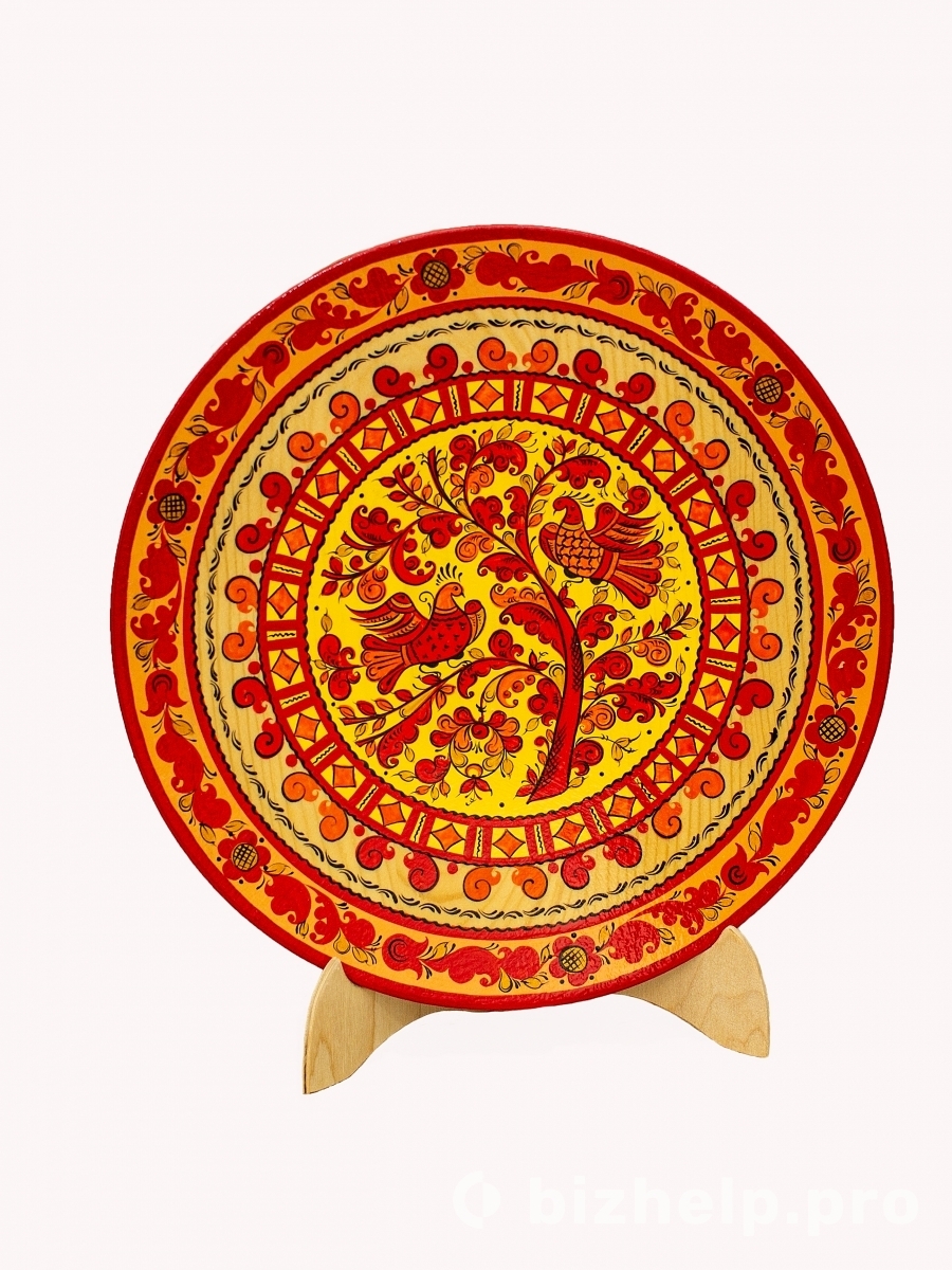 Фотография 1: Деревянная декоративная тарелка | Ручная работа | С 985 НХП