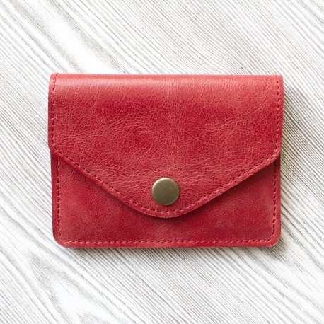 Фотография 3: Красный  женский кошелек для мелочи и пластиковых карт