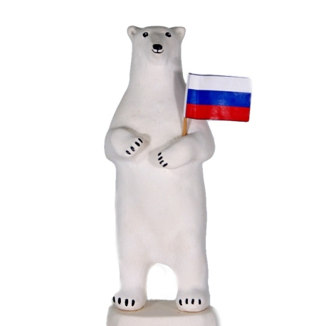 Первое фото: Фарфоровая статуэтка белый медведь