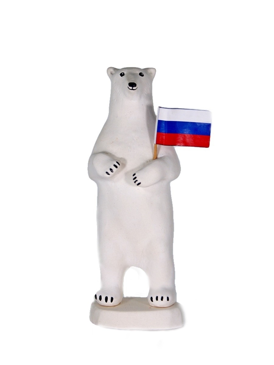 Фотография 1: Фарфоровая статуэтка белый медведь