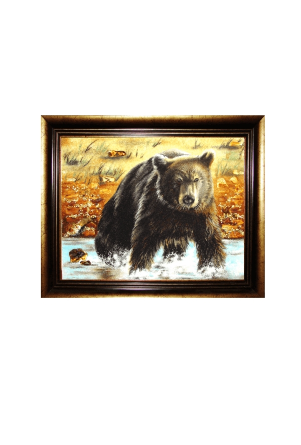 Фотография 1: Картина из янтаря Медведь