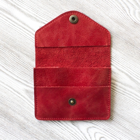 Фотография 4: Красный  женский кошелек для мелочи и пластиковых карт
