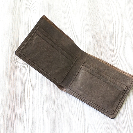 Фотография 2: Мужское коричневое портмоне из натуральной кожи "Кора дуба"